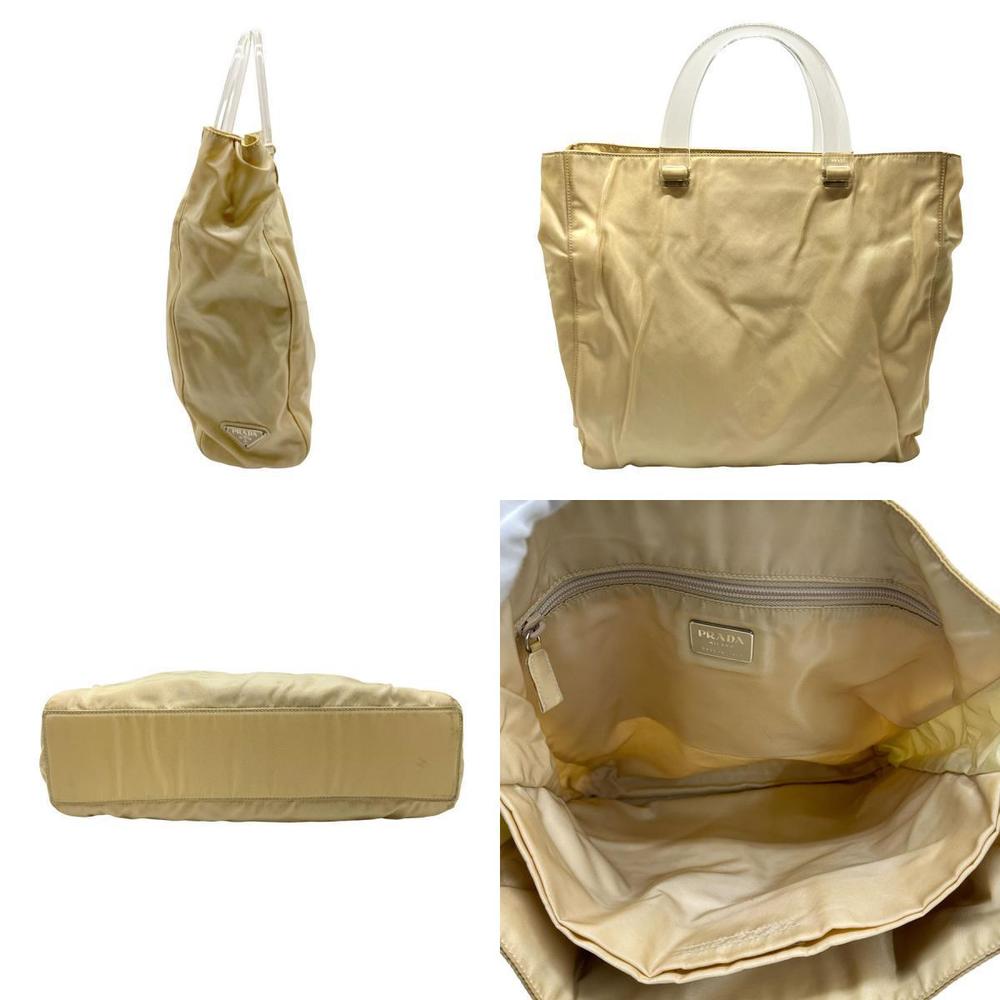 Prada Handbag Plastic Tan Nylon